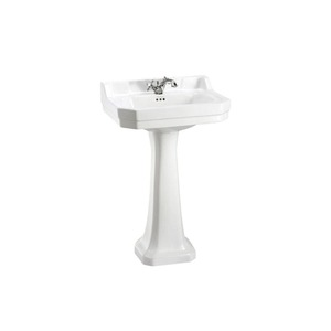 Basins: Burlington Edwardian Rectangle 610mm Basin Standard Pedestal