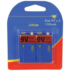 9V Lithium Battery 1200mAh 2pk - The Battery Cell