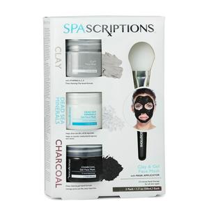 Popular: Spascriptions: Face Mask x3 Set Clay/Dead Sea/Charcoal with applicator