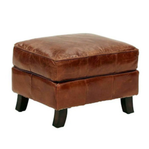 Bench Seats Ottomans Pouffes: STAN CURVED LEG OTTOMAN | TOP GRAIN LEATHER