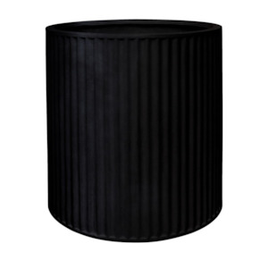 Rugs Ottomans Throws Bits Bobs: PIAKO BLACK RIBBED CYLINDER PLANTER | 3 SIZES
