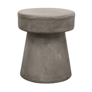 Outdoor: MUSHROOM CONCRETE SIDE TABLE | GREY