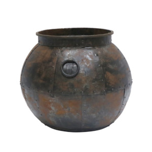 Planters Pots: SAHAR ROUND IRON PLANTER | LARGE