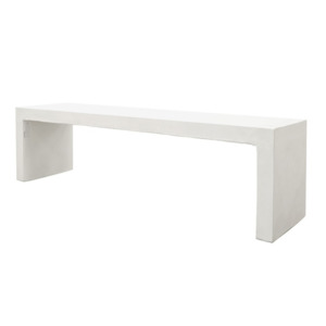 PALMA OUTDOOR CONCRETE BENCH SEAT | WHITE