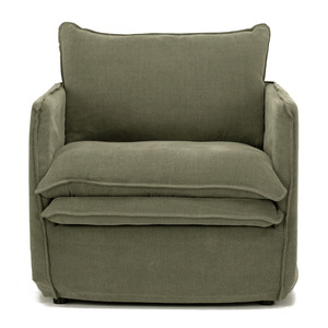 HAMILTON SLIP-COVER ARMCHAIR | KHAKI