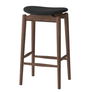 OSLO WALNUT BARSTOOL| BLACK LEATHER