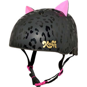 Kids Helmets: Krash Leopard Kitty Black - Youth Size