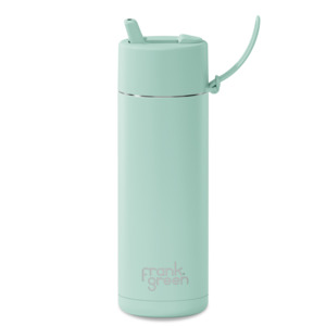 Living: 20oz/595ml Ceramic Reusable Bottle with straw lid  | Peppermint