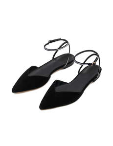 Slides: Nora Flat | Black/Crystal