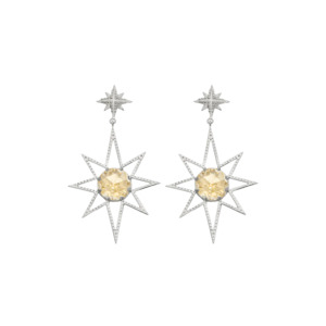 Sunburst Earrings | Sterling Silver & Lemon Quartz