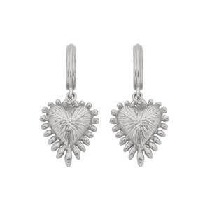 Mini Heart Rays Earrings | Sterling Silver