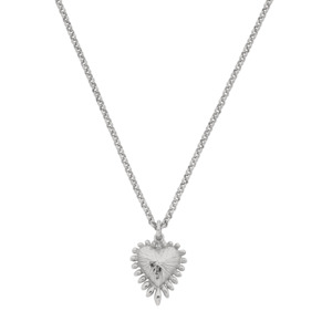 Mini Heart Ray Necklace | Sterling Silver