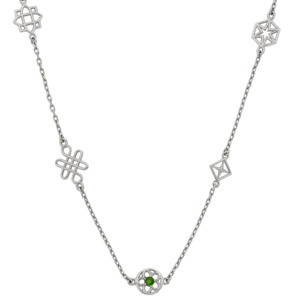 Silver Necklaces: Aura Necklace | Sterling Silver & Chrome Diopside
