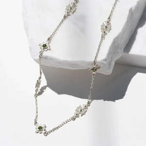 Silver Necklaces: Ayllu Necklace | 925 Sterling Silver | Chrome Diopside