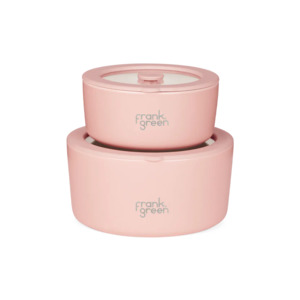 Porcelain Bowls with Glass Lids | Set of 2 | Blushed