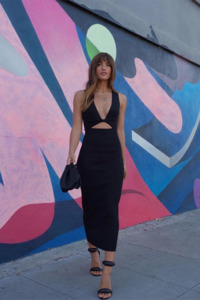 21st: Sorbet Summer Midi in Black