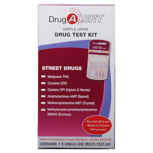 Drug Alert Simple Urine Drug Test Kit - Street Drugs (Single)