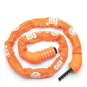 5 Digit Combination Anti Theft Bicycle Chain Lock - Orange