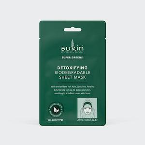Sukin Natural: Sukin SUPER GREENS Detoxifying Sheet Mask 25mL