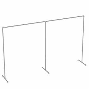 Food And Bulky Items: 300x180 cm Industrial Freestanding Pipe Clothing Rack - Silver