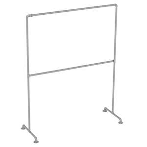 Food And Bulky Items: 160x200 cm Industrial Freestanding Pipe Clothing Rack - Silver