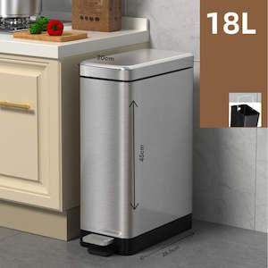 Food And Bulky Items: 18L Slim Kitchen Trash Can