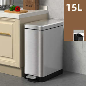Food And Bulky Items: 15L Slim Kitchen Trash Can