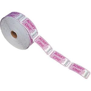 Globe Admit One Tickets Roll of 1000 | Assorted Colours