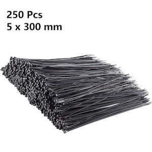 Office Supplies: 250pk Self-Locking Nylon Cable Ties 5x300 mm