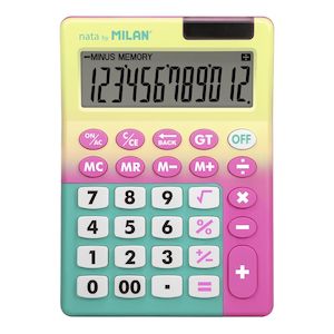 School Office Stationery: Milan Calculator Sunset Desk 12 Digit
