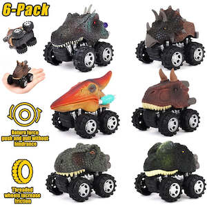 Vehicles Remote Control: 6-pack Pull Back Dinosaur Toys Monster SUV Set