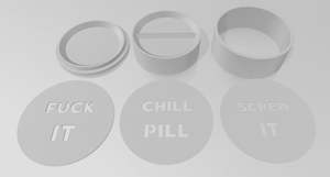 Mould: CD Pill Puck Stencil Set, Plunger Bath Bomb Mould