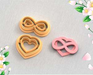 Polymer Clay Cutters: CC Infinity Heart (Pair) Polymer Clay Cutters