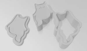 Bath Bomb Moulds: CD Ghost Cat Plunger Bath Bomb Mould