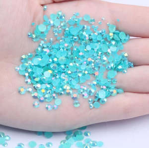 Rhinestones And More: 4mm (SS16) AB Jelly Rhinestones, Aquamarine