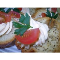 Products: Smoked Salmon Mousse with Bruschetta and Cherry Tomato