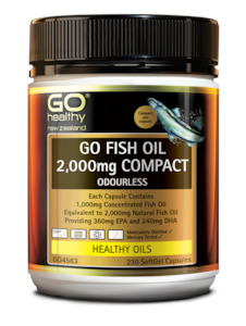 GO Healthy Fish Oil 2000 Compact Odourless 230 Softgel Capsules