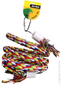 birdtoy: Avi One Parrot Toy Rope Twister With Bell 40cm Interactive