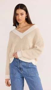 Mink Pink: MINK PINK Megan V Neck Sweater