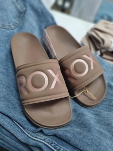 ROXY Womens Slippy Slide Brown/Rose