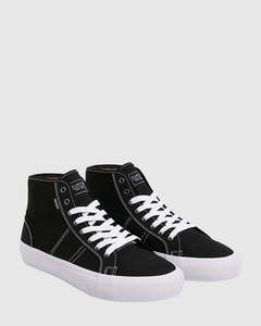 KUSTOM World Wide Hi Black White Wide Fit Sneaker