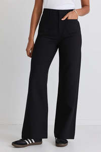 Pre Order: AMONG THE BRAVE Zoey Tailored High Rise Wide Leg Pant Black
