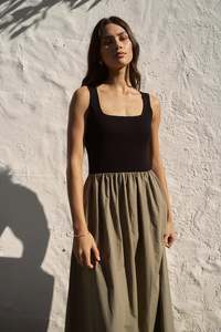Dresses: REUNION Obsidian Dress Black Khaki