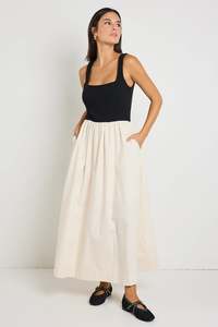 REUNION Obsidian Dress Black Ecru