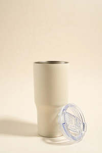 Re Union Label: REUNION Ivory Stainless Steel 600ml Coffee + Smoothie Cup