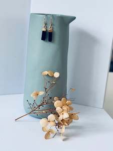 TWIGG JEWELLERY Iron Blue Sandstone Mineral Droplet Earrings