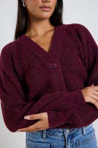 Stories Be Told: STORIES BE TOLD Essence Cardigan Burgundy