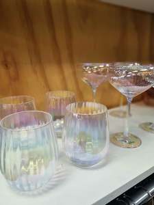 WILLOW+MAE iridescent Ripple Stemless Glass