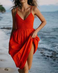 BILLABONG Such a Trip Midi Dress Red Aloha