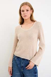 Ivy Jack: IVY+JACK Aurora String Scoop Neck Knit Top